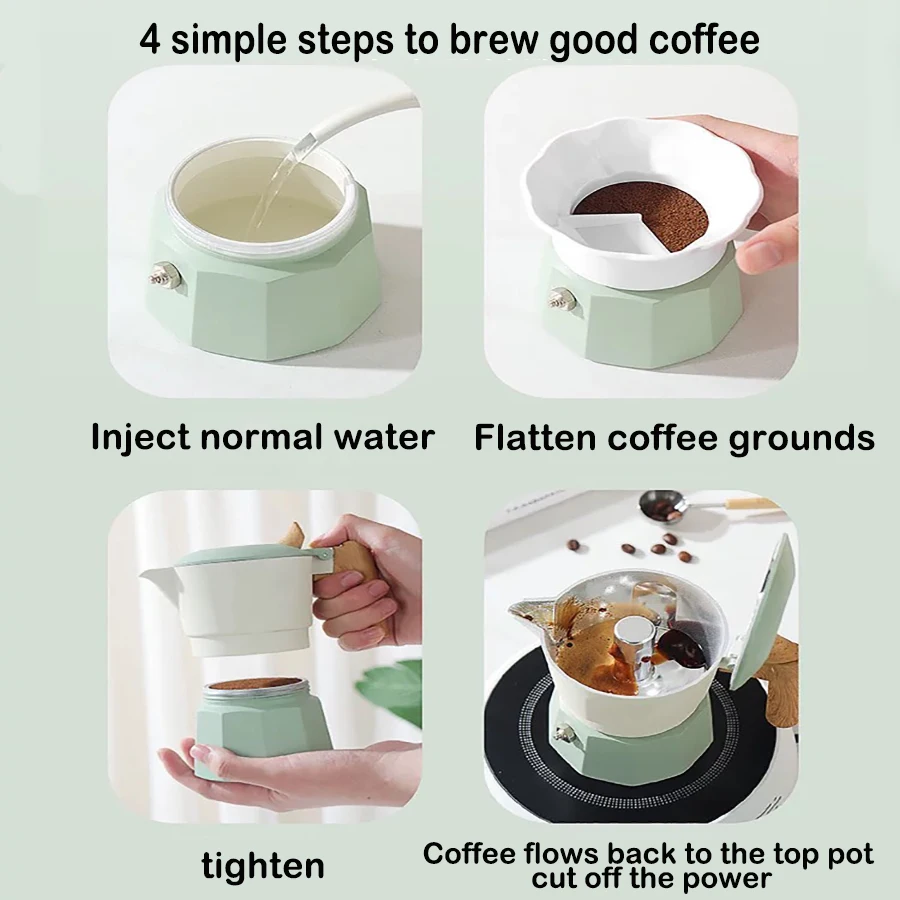 Portable Moka Pot Hand Brew Coffee Maker–Classic Style for Rich Concentrate,Ideal for Outdoor Camping Trips&Household Daily Use
Portable Moka Pot Hand Brew Coffee Maker–Classic Style for Rich Concentrate,Ideal for Outdoor Camping Trips&Household Daily Use