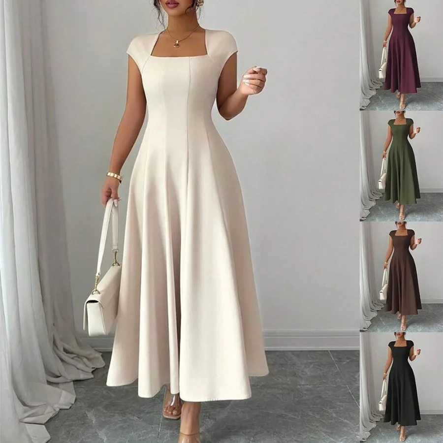 【New style】Women's clothing Independence new style temperament long skirt square collar short-sleeved dress
【New style】Women's clothing Independence new style temperament long skirt square collar short-sleeved dress