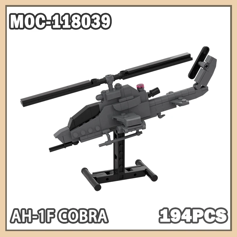 MOC-118039 Городской вооруженный транспортный самолет AH-1F Кобра Строительный блок Модель Кирпич Набор Креативные подарки Миниатюрный DIY 194 шт.
MOC-118039 Городской вооруженный транспортный самолет AH-1F Кобра Строительный блок Модель Кирпич Набор Креативные подарки Миниатюрный DIY 194 шт.
