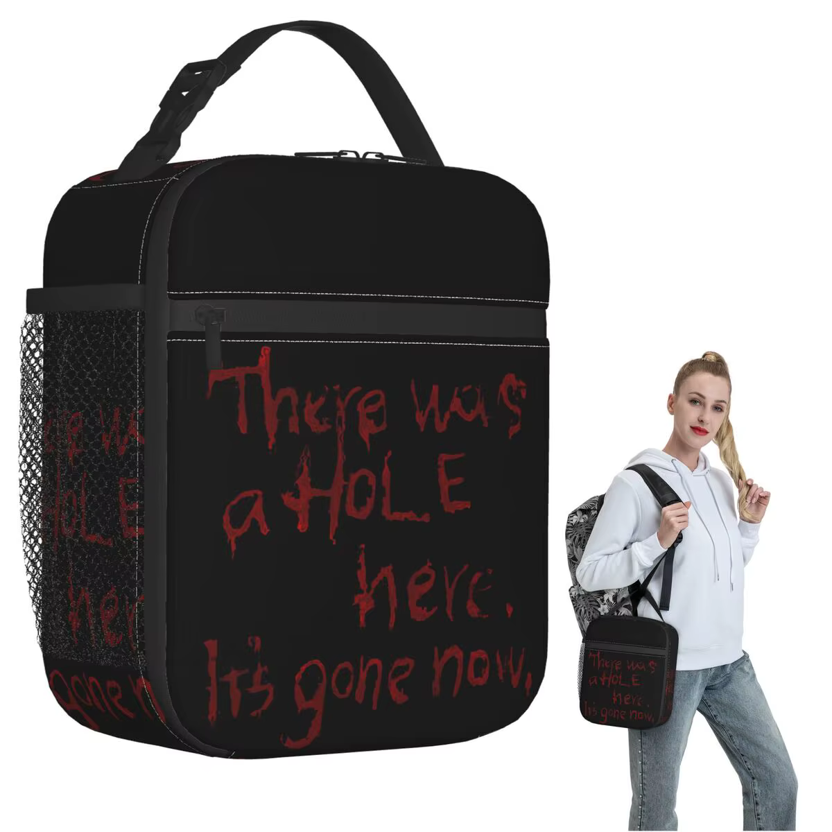 There Was A Hole Here. It's Gone Now Silent Hill Quote Insulated Lunch Bag for Women Children Food Boxes Thermal Lunch Box Tote
There Was A Hole Here. It's Gone Now Silent Hill Quote Insulated Lunch Bag for Women Children Food Boxes Thermal Lunch Box Tote