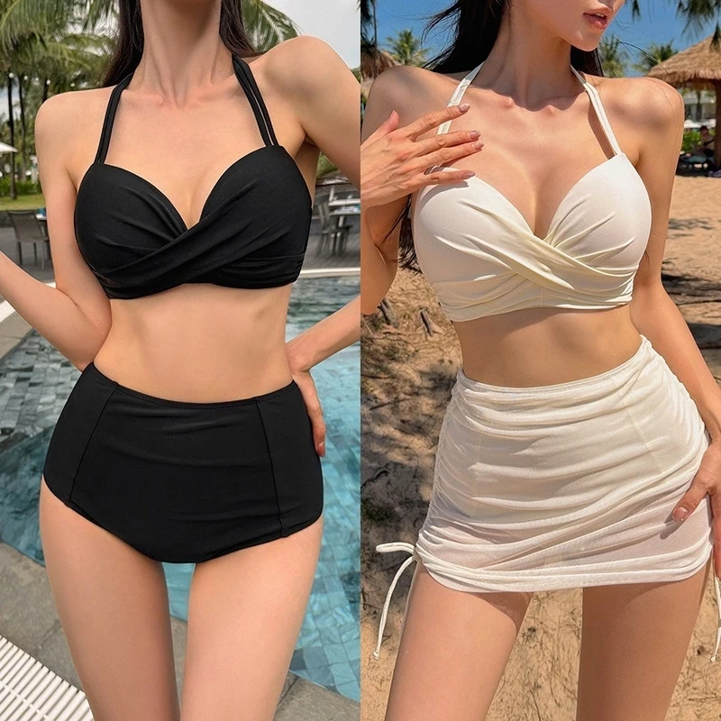 New bikini with sexy back, suitable for both small and large busts, high-waisted, tummy-concealing, slimming, three-piece swimsu
New bikini with sexy back, suitable for both small and large busts, high-waisted, tummy-concealing, slimming, three-piece swimsu