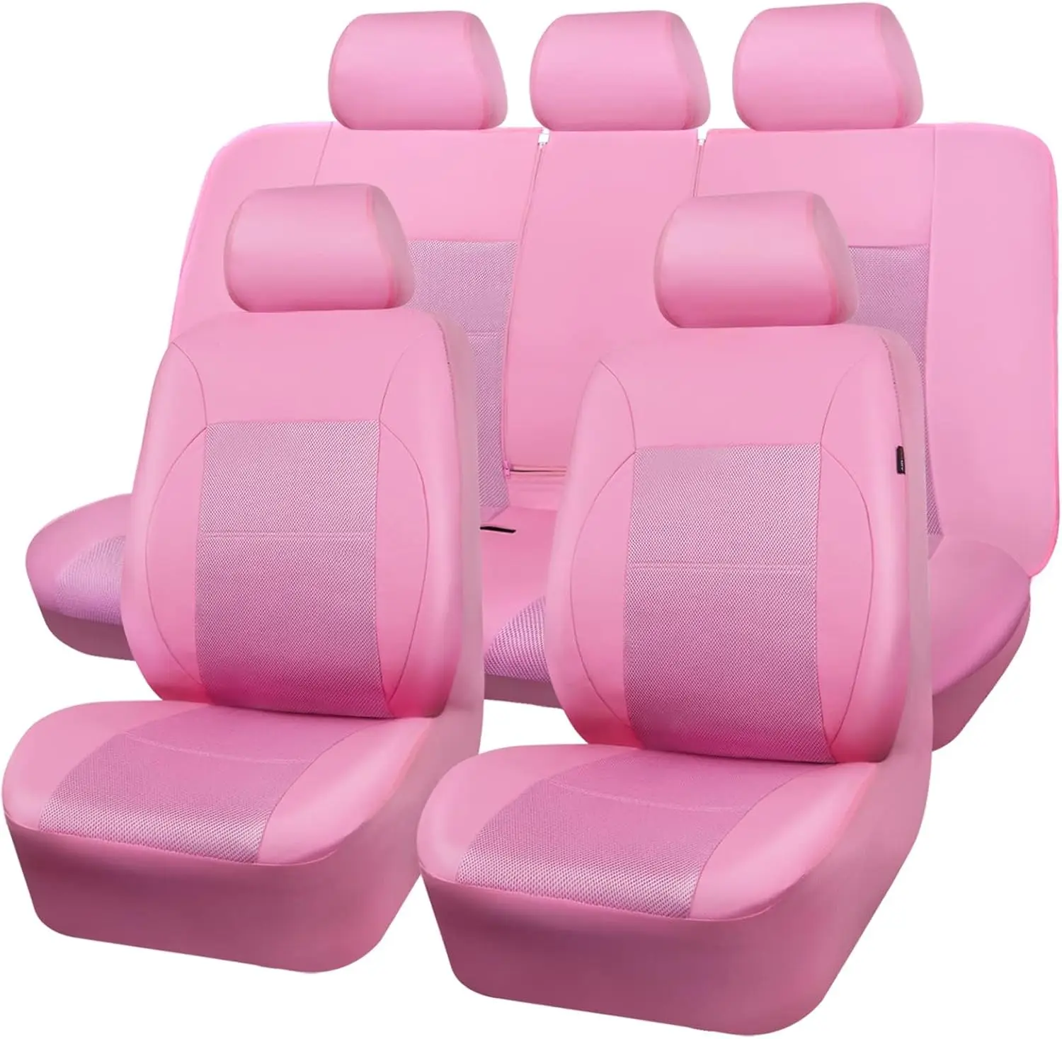 Pink Leather Car Seat Covers Set, Breathable Universal Fit with Airbag Compatibility and 5mm Sponge for Women's Vehicles
Pink Leather Car Seat Covers Set, Breathable Universal Fit with Airbag Compatibility and 5mm Sponge for Women's Vehicles