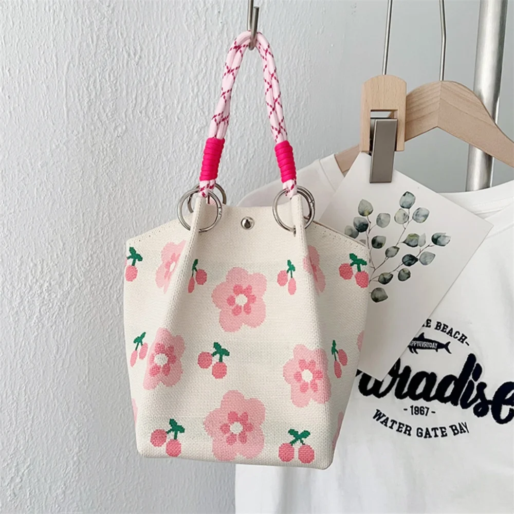 Bow Love-heart Knitted Handbag Women's Fashion Bucket Bag Girls Reusable Wrist Shopping Bags High-Capacity Cute Flower Tote Bag
Bow Love-heart Knitted Handbag Women's Fashion Bucket Bag Girls Reusable Wrist Shopping Bags High-Capacity Cute Flower Tote Bag
