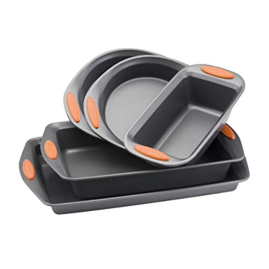 55673 Nonstick Bakeware Set with Grips includes Nonstick Bread Pan Baking Pans and Cake Pans - 5 Pcs Gray with
55673 Nonstick Bakeware Set with Grips includes Nonstick Bread Pan Baking Pans and Cake Pans - 5 Pcs Gray with