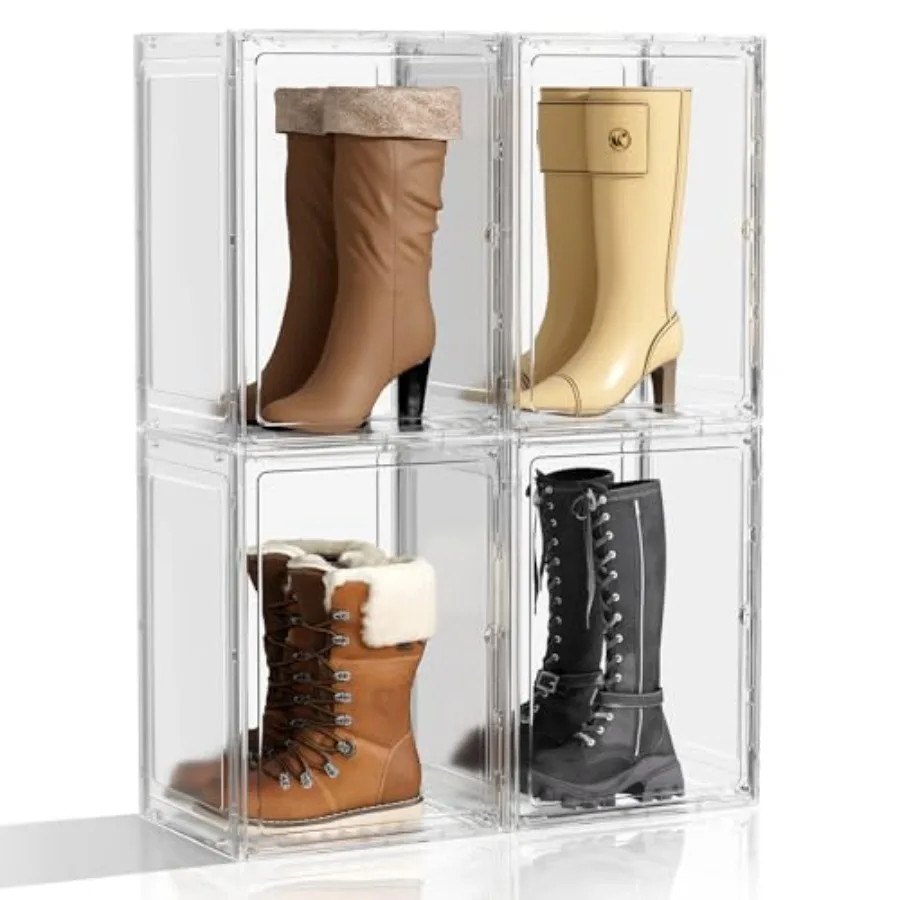 Boot Storage Organizer Tall Boot Shoe Storage Box for Closet 4 Pack Super Large Plastic Boots Container for Storage Stackable D
Boot Storage Organizer Tall Boot Shoe Storage Box for Closet 4 Pack Super Large Plastic Boots Container for Storage Stackable D