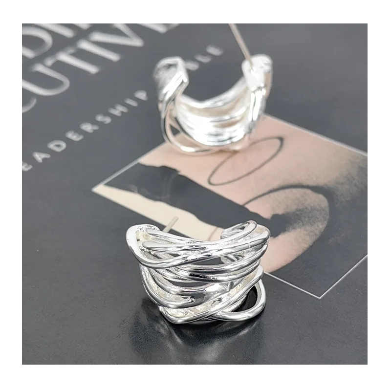 Qingdao Jewelry Pleated Flower Stud Earrings Irregular Design New Earrings Personalized Women's Ear Buckle Live Broadcast
Qingdao Jewelry Pleated Flower Stud Earrings Irregular Design New Earrings Personalized Women's Ear Buckle Live Broadcast