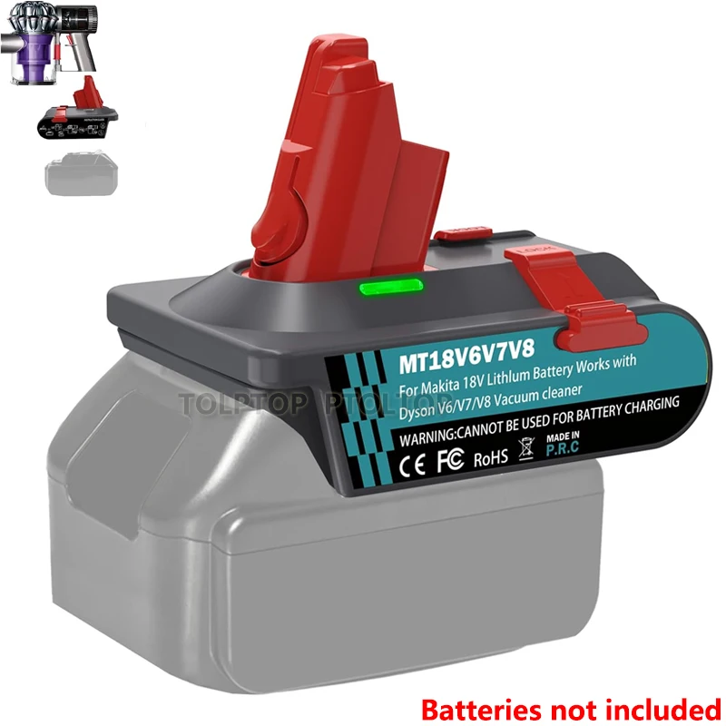 3in1 Vacuum Battery Adapter For Makita 18V Li-ion Battery to for Dyson V6/V7/V8 Vacuum Cleaner Converter with Vacuum Fixing Clip
3in1 Vacuum Battery Adapter For Makita 18V Li-ion Battery to for Dyson V6/V7/V8 Vacuum Cleaner Converter with Vacuum Fixing Clip