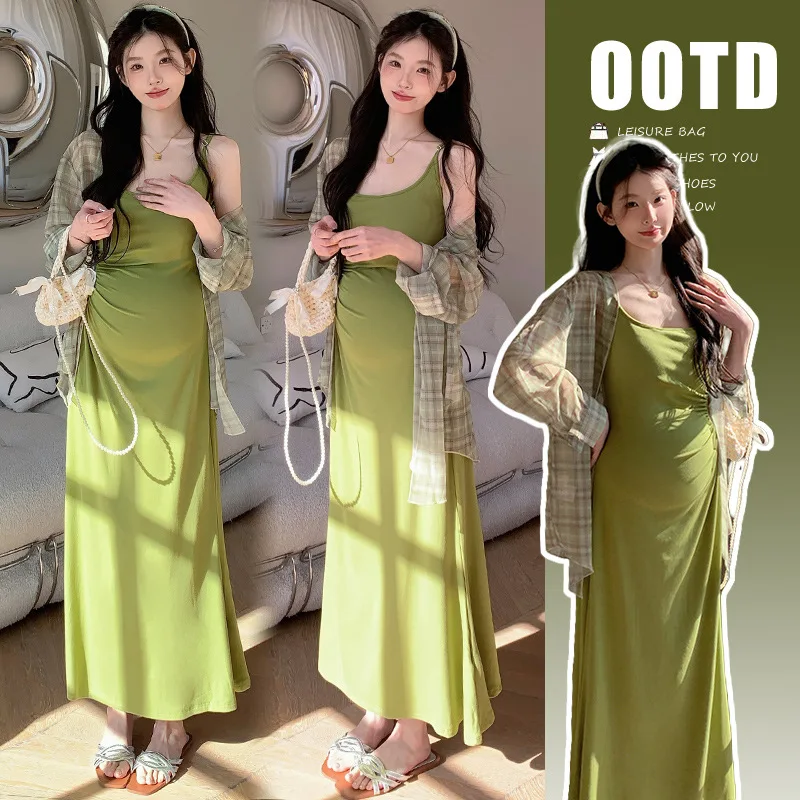 2025 Maternity Dress Set New Lazy Style Checkered Cardigan Top Knit Strapless Dress Spring Summer Two Piece Outfit Comfortable
2025 Maternity Dress Set New Lazy Style Checkered Cardigan Top Knit Strapless Dress Spring Summer Two Piece Outfit Comfortable