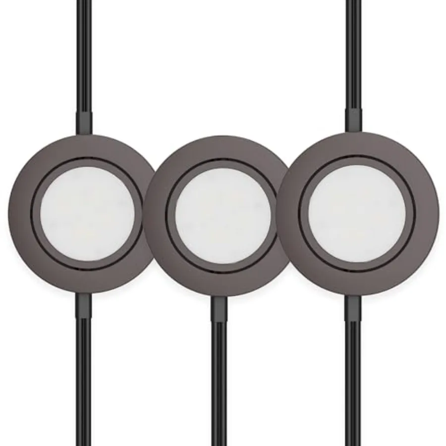 LED Puck Lights 3-Pack, 2.75" Metal Housing, Wall-Dimmer Compatible, 2700K Warm, Finish, Plug-in or Hardwired, ETL Listed, IN-0
LED Puck Lights 3-Pack, 2.75" Metal Housing, Wall-Dimmer Compatible, 2700K Warm, Finish, Plug-in or Hardwired, ETL Listed, IN-0