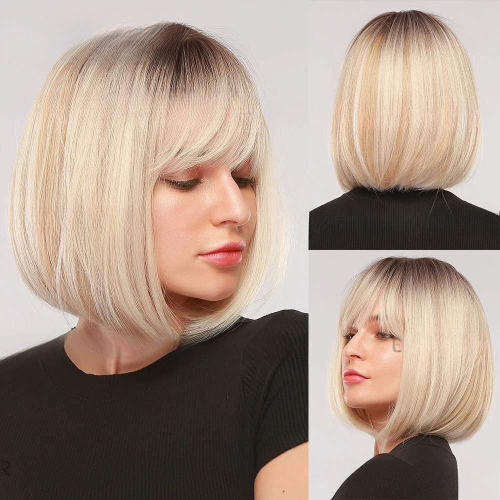 European and American wigs gradually change blond short hair BOB head realistic chemical fiber hair cover
European and American wigs gradually change blond short hair BOB head realistic chemical fiber hair cover