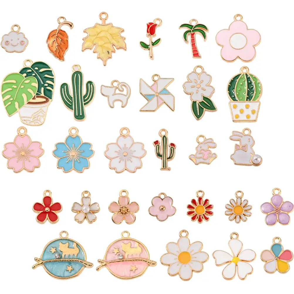 30 Pcs Flower Pendant Alloy Charms Jewelry Making Floral Necklace Pendants Plants Bracelets DIY Accessories Thickened Material
30 Pcs Flower Pendant Alloy Charms Jewelry Making Floral Necklace Pendants Plants Bracelets DIY Accessories Thickened Material