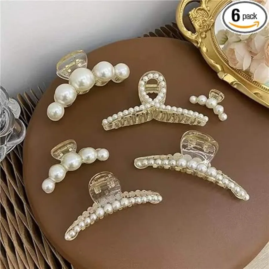 Pearl Hair Clips,Elegant Hair Clip Strong Hold Jaw Clips,Big Pearl Hair Claw Clips Barrettes Nonslip Birthday Mother's Day Wedding Gift for Women Girls Daughter Girlfriend (6 Pack)
Pearl Hair Clips,Elegant Hair Clip Strong Hold Jaw Clips,Big Pearl Hair Claw Clips Barrettes Nonslip Birthday Mother's Day Wedding Gift for Women Girls Daughter Girlfriend (6 Pack)