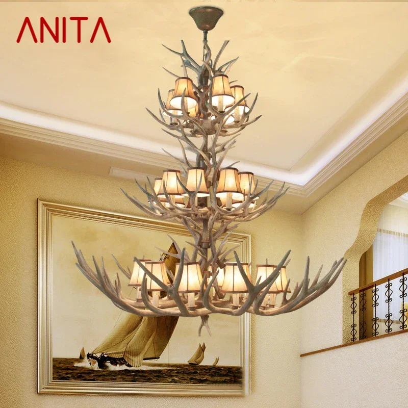ANITA American Retro Deer Antlers Chandelier Hotel Lobby Cafe Shop Clothing Exhibition Hall Villa Clubh Homestay Pendant light
ANITA American Retro Deer Antlers Chandelier Hotel Lobby Cafe Shop Clothing Exhibition Hall Villa Clubh Homestay Pendant light