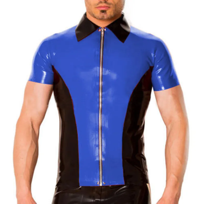 Latex Rubber Men Tight-Fitting Coat Handsome Shirt Navy Blue and Black Top With Zipper Size XXS-XXL
Latex Rubber Men Tight-Fitting Coat Handsome Shirt Navy Blue and Black Top With Zipper Size XXS-XXL