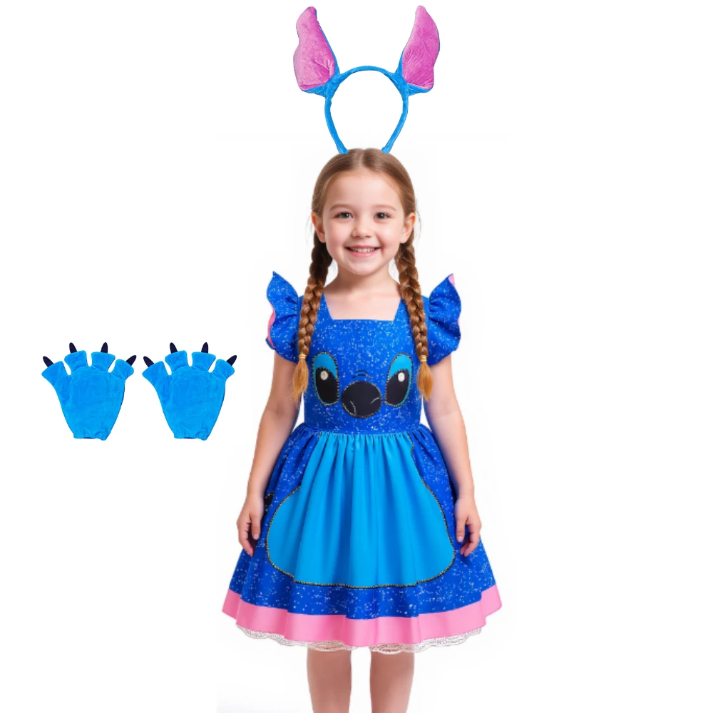 Girls Princess Dress Cartoon Stitch Movie Same Dress Role Play Costume Stage Performance Halloween Carnival Children's Dress Up
Girls Princess Dress Cartoon Stitch Movie Same Dress Role Play Costume Stage Performance Halloween Carnival Children's Dress Up