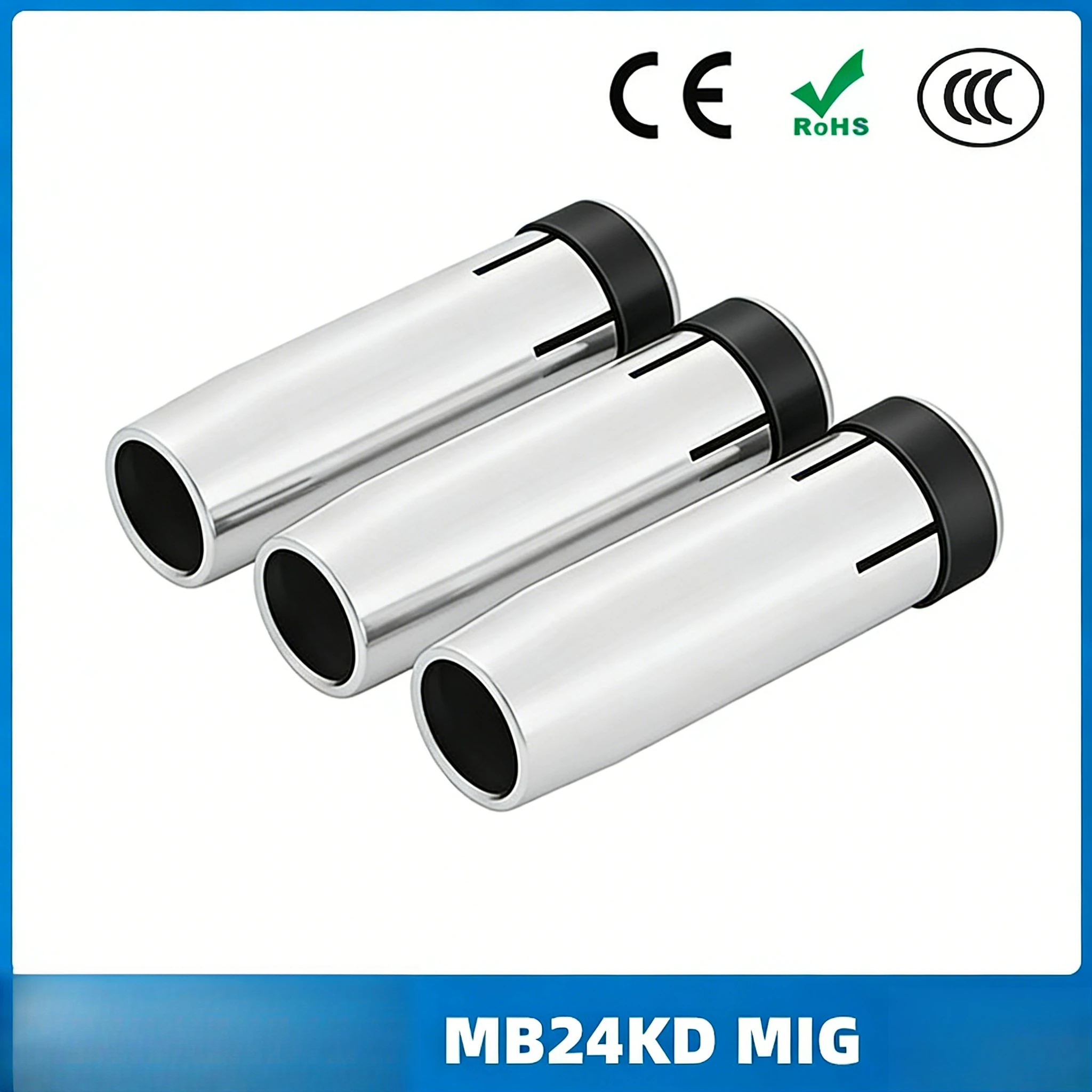 Защитное сопло MB24KD, аксессуары для газозащитного сварочного пистолета, распределитель MIG, защитный кожух 24KD, токопроводящее сопло
Защитное сопло MB24KD, аксессуары для газозащитного сварочного пистолета, распределитель MIG, защитный кожух 24KD, токопроводящее сопло