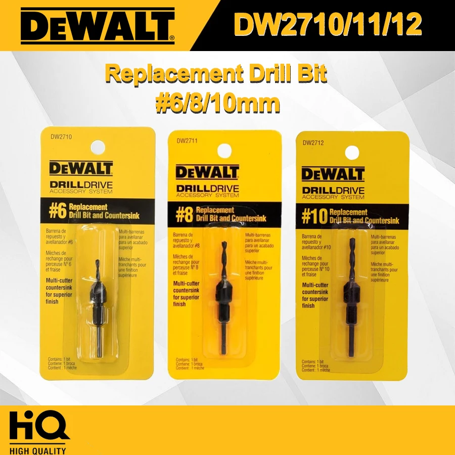 DEWALT 6/8/10MM 1PCS Replacement Drill Bit and Countersink Wood Drilling Holes Woodworking Tool Accessories DW2710/DW2711/DW2712
DEWALT 6/8/10MM 1PCS Replacement Drill Bit and Countersink Wood Drilling Holes Woodworking Tool Accessories DW2710/DW2711/DW2712