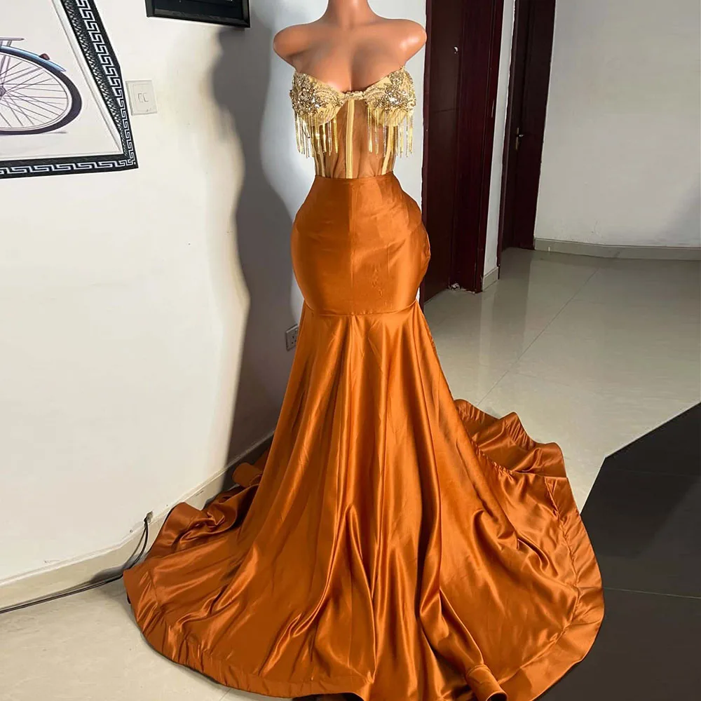 Sexy Mermaid Prom Dresses For Black Girl 2025 Beading Tassel Party Gown Evening Gowns Long Birthday Outfit Customized
Sexy Mermaid Prom Dresses For Black Girl 2025 Beading Tassel Party Gown Evening Gowns Long Birthday Outfit Customized