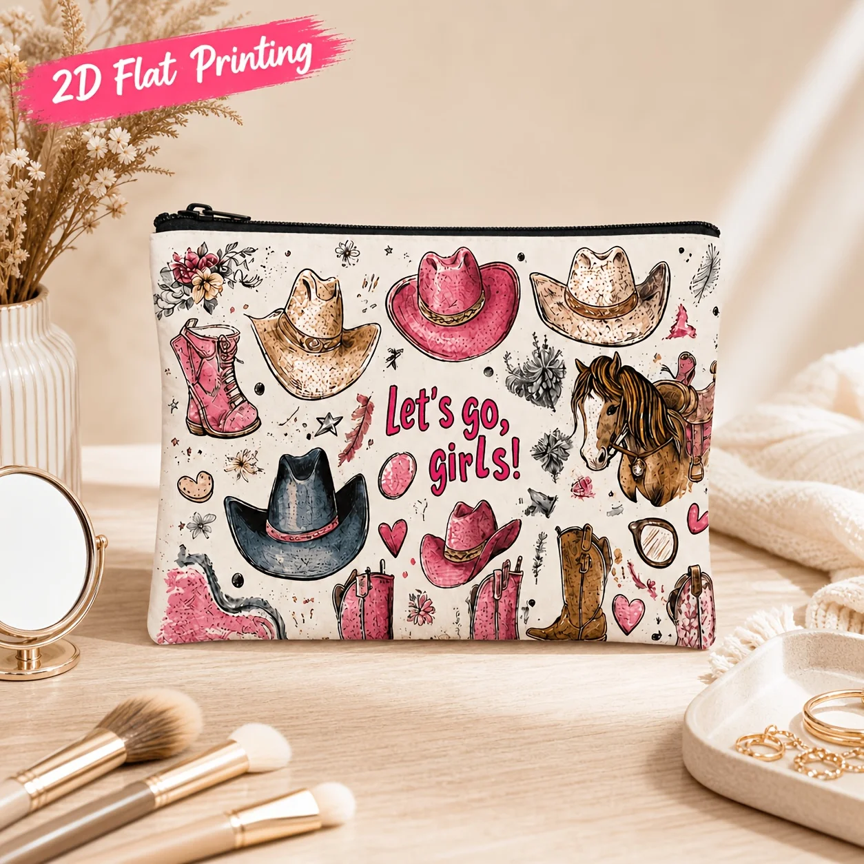 Western Cowgirl Themed Organizer, Pink Cowboy Boot Print, Zippered Pouch Concert Essentials Makeup Country Festivals Rodeo Trips
Western Cowgirl Themed Organizer, Pink Cowboy Boot Print, Zippered Pouch Concert Essentials Makeup Country Festivals Rodeo Trips