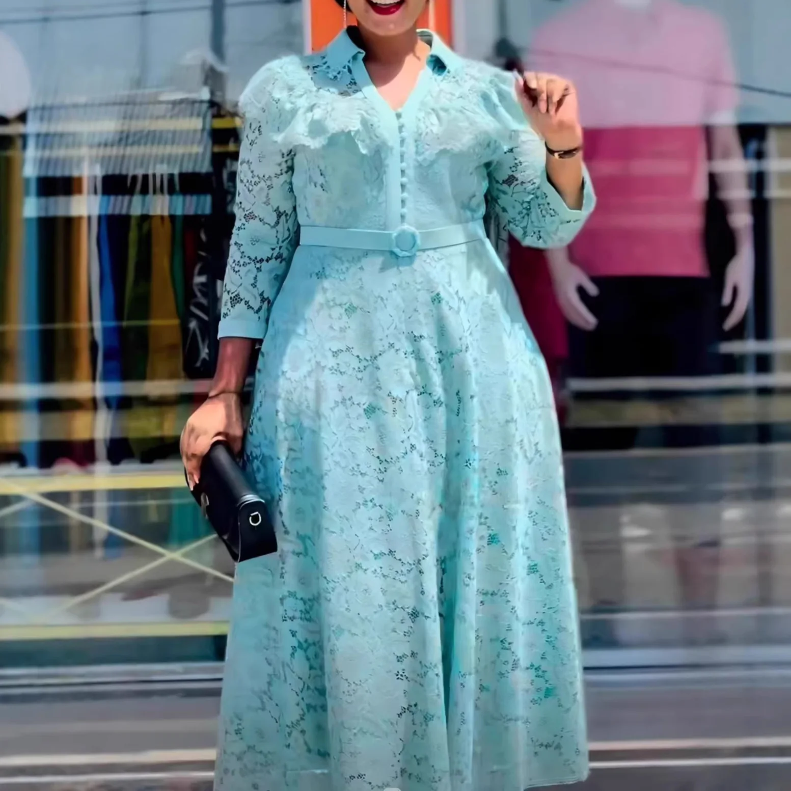 QMANSHA Couture Plus Size Light Blue Lace Shirt Dress Long Sleeved Belted A-Line Formal Gown Party & Wedding Guest Dresses
QMANSHA Couture Plus Size Light Blue Lace Shirt Dress Long Sleeved Belted A-Line Formal Gown Party & Wedding Guest Dresses