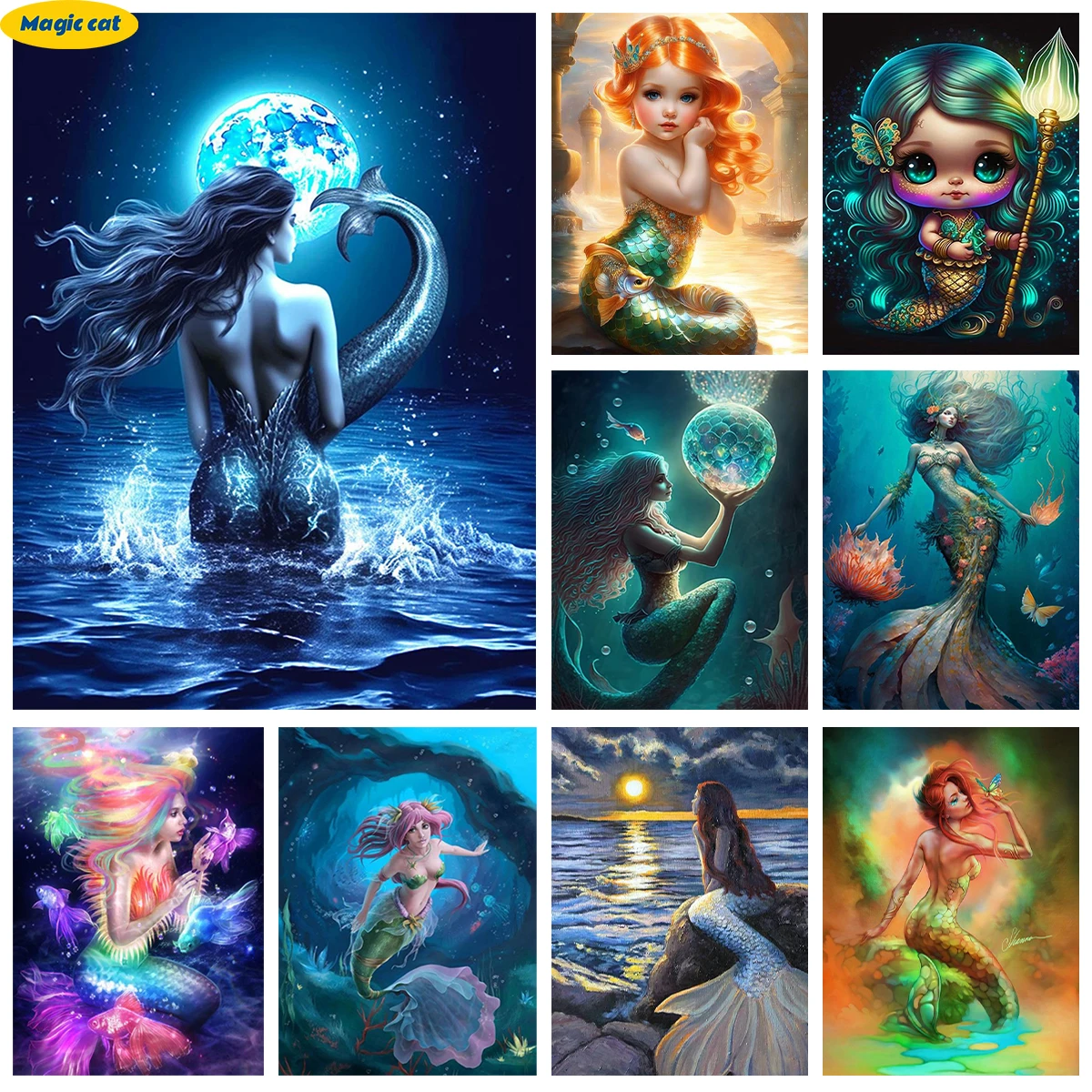 Cartoon Mermaid Diamond Painting Kit Beautiful Mermaid Diy Diamond Embroidery Rhinestone Cross Stitch Home Wall Decor Girl GIft
Cartoon Mermaid Diamond Painting Kit Beautiful Mermaid Diy Diamond Embroidery Rhinestone Cross Stitch Home Wall Decor Girl GIft