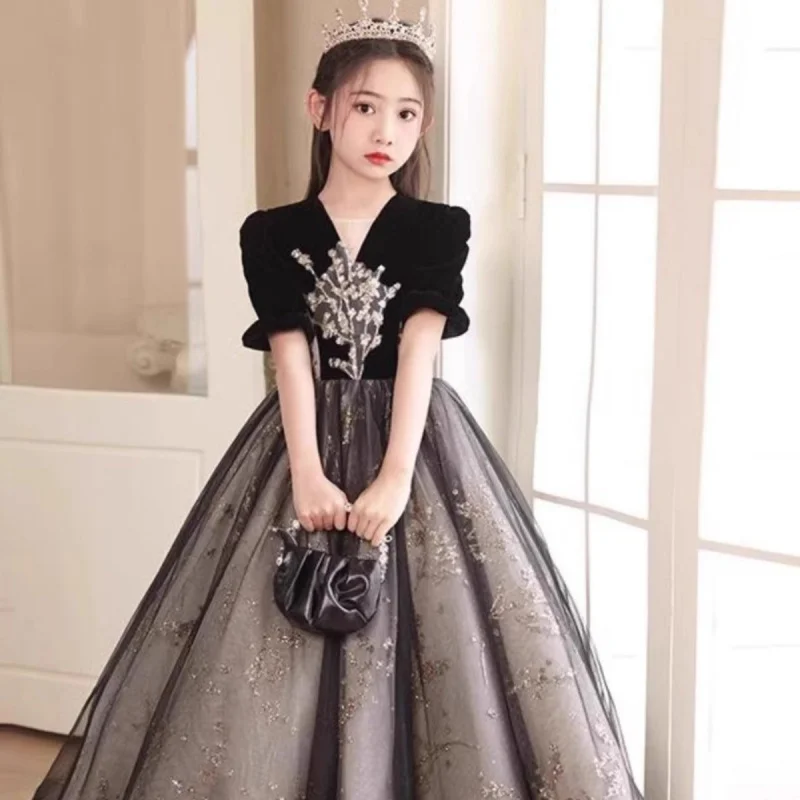 Черное роскошное детское платье принцессы для девочек на день рождения, костюм для выступлений на фортепиано, пышная юбка, летняя
Черное роскошное детское платье принцессы для девочек на день рождения, костюм для выступлений на фортепиано, пышная юбка, летняя