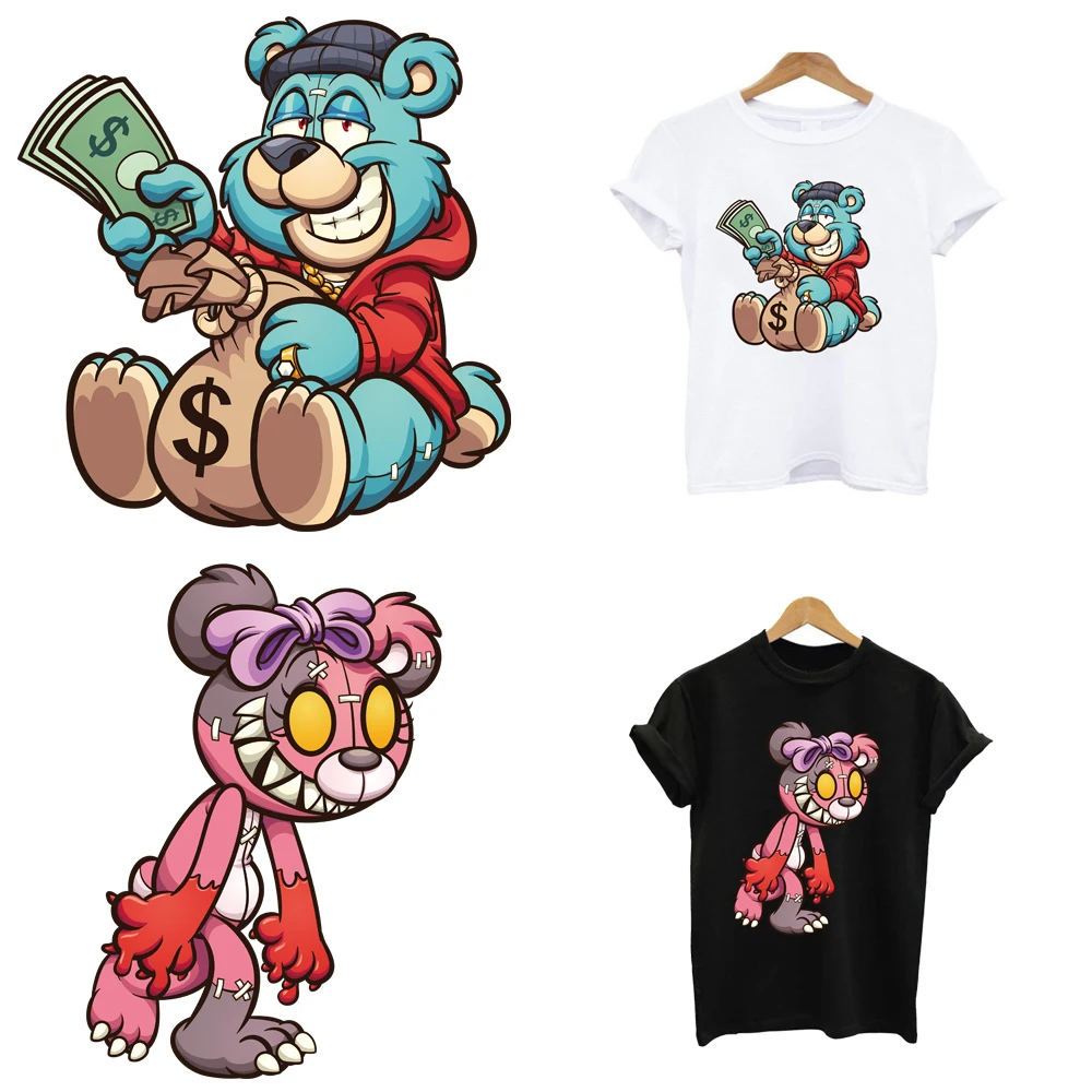 Funny Violent Bear Iron On Ironing Application Patches For Clothing Fusible Heat Thermal Transfer T-Shirt Stickers DIY Custom
Funny Violent Bear Iron On Ironing Application Patches For Clothing Fusible Heat Thermal Transfer T-Shirt Stickers DIY Custom