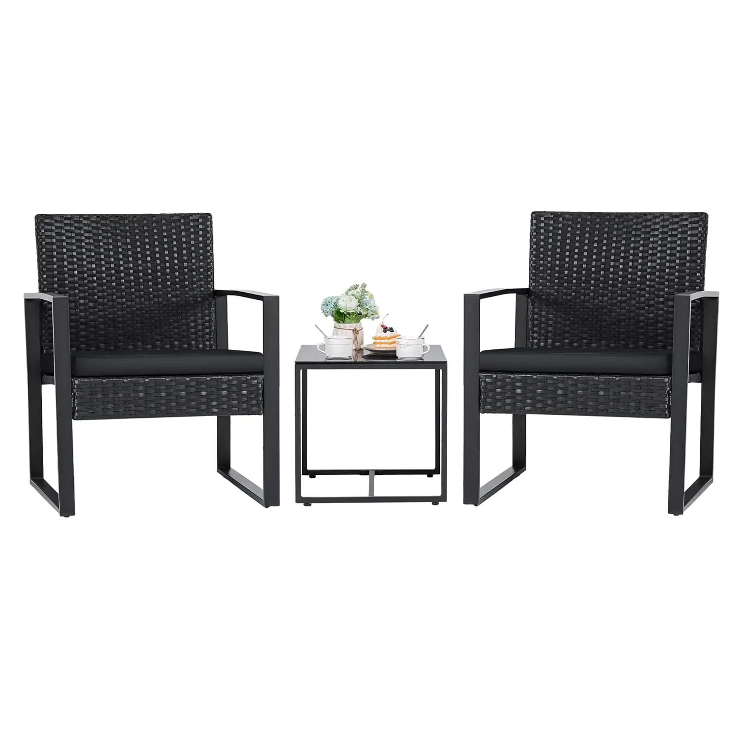 3 Pieces Outdoor Patio Wicker Furniture Set, Modern Rattan Chair Conversation Sets with Coffee Table for Yard, Customized
3 Pieces Outdoor Patio Wicker Furniture Set, Modern Rattan Chair Conversation Sets with Coffee Table for Yard, Customized