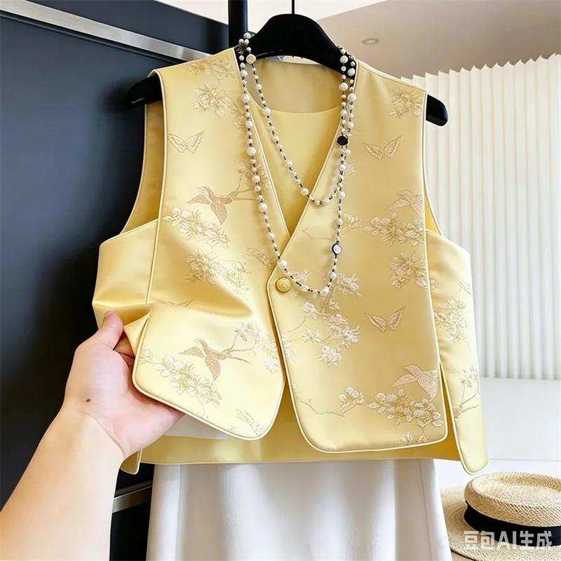 New Women Vest Fashion Spring and Summer Round Collar Sleeveless Waistcoat Loose printing Coat Vest Joker Women Cardigan Jacket
New Women Vest Fashion Spring and Summer Round Collar Sleeveless Waistcoat Loose printing Coat Vest Joker Women Cardigan Jacket