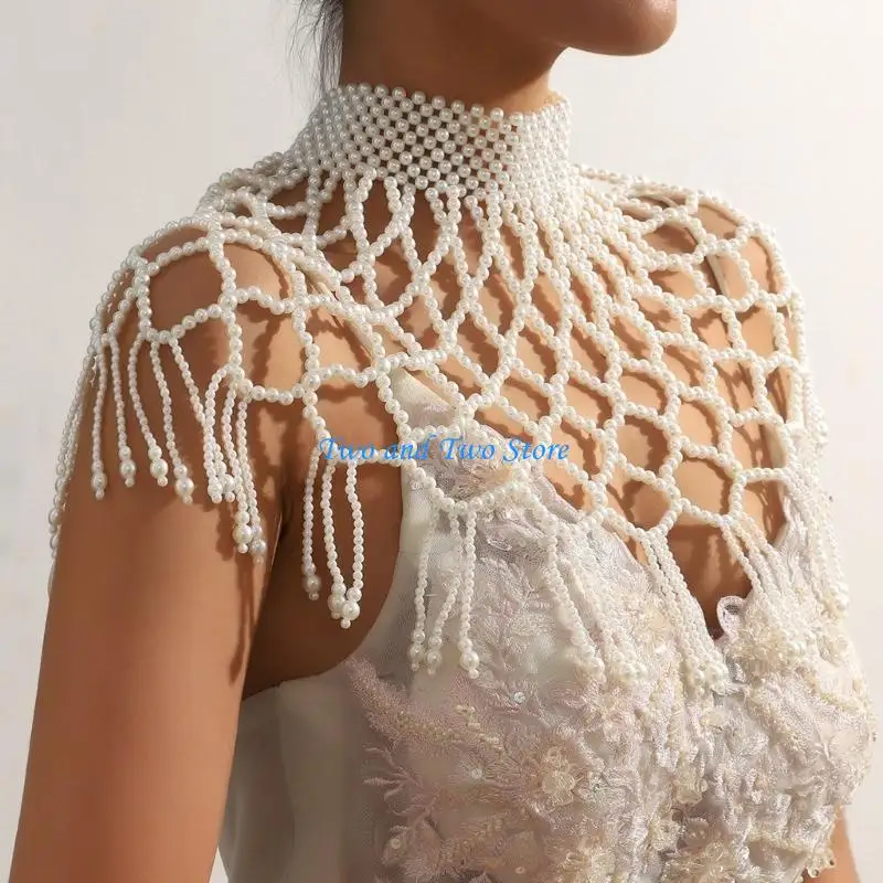 HX6F Handcrafted Woven Shawl Body Chain Accessory for Wedding Dress Shoulder Necklace
HX6F Handcrafted Woven Shawl Body Chain Accessory for Wedding Dress Shoulder Necklace