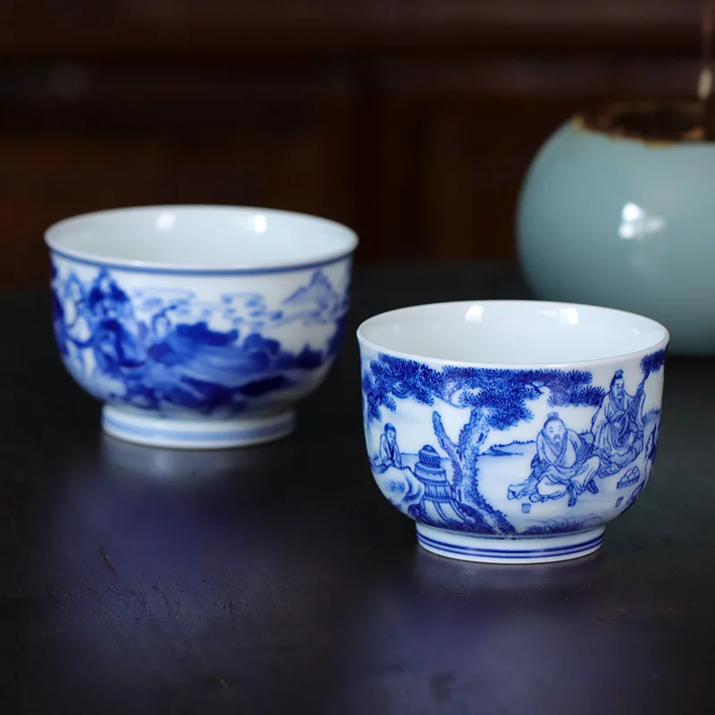 High Quality Hand Painted Blue and White Figure Handmade Cup High-End Single Tea Jingdezhen Ceramics
High Quality Hand Painted Blue and White Figure Handmade Cup High-End Single Tea Jingdezhen Ceramics