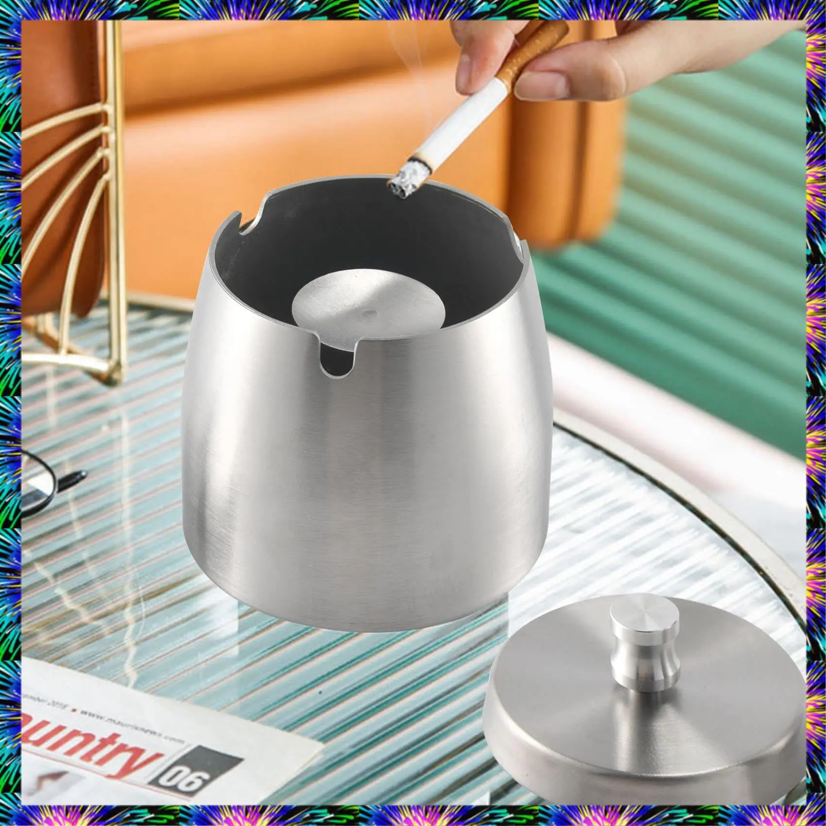 ZIZI Outdoor Ashtray With Lid For Cigarettes Stainless Steel Windproof Rainproof Ashtray For Outside Home Table Bar KTV
ZIZI Outdoor Ashtray With Lid For Cigarettes Stainless Steel Windproof Rainproof Ashtray For Outside Home Table Bar KTV