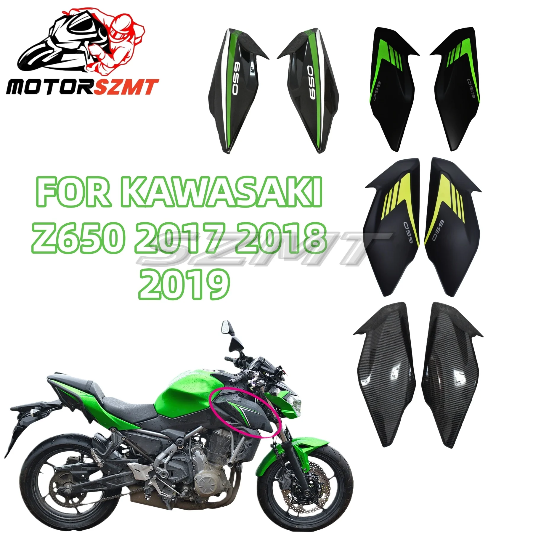 For Kawasaki Z650 z650 2017 2018 2019 motorcycle fuel tank front side cover fairing ABS plastic body decoration parts
For Kawasaki Z650 z650 2017 2018 2019 motorcycle fuel tank front side cover fairing ABS plastic body decoration parts