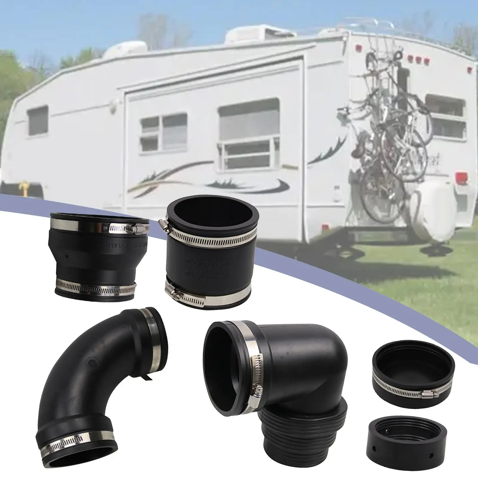 RV and Camper Sewer Waste Adapter Durable PP Plumbing Connection Kit Easy Install Hose Fittings for Campsite Use
RV and Camper Sewer Waste Adapter Durable PP Plumbing Connection Kit Easy Install Hose Fittings for Campsite Use