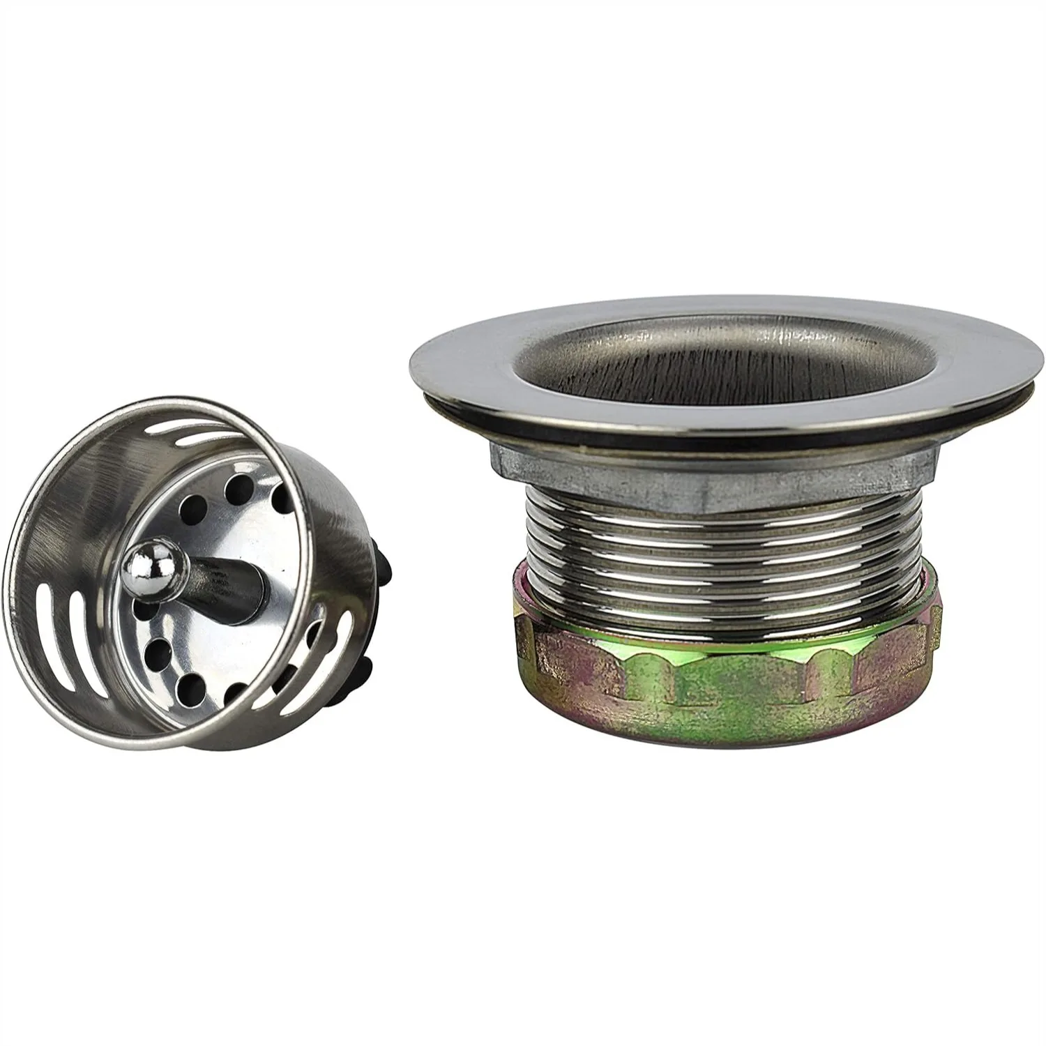 Stainless Steel Bar Sink Strainer with Basket, Fits 2-Inch or 2-1/2-Inch Openings, Polished Chrome, Easy to Install for Bars or
Stainless Steel Bar Sink Strainer with Basket, Fits 2-Inch or 2-1/2-Inch Openings, Polished Chrome, Easy to Install for Bars or