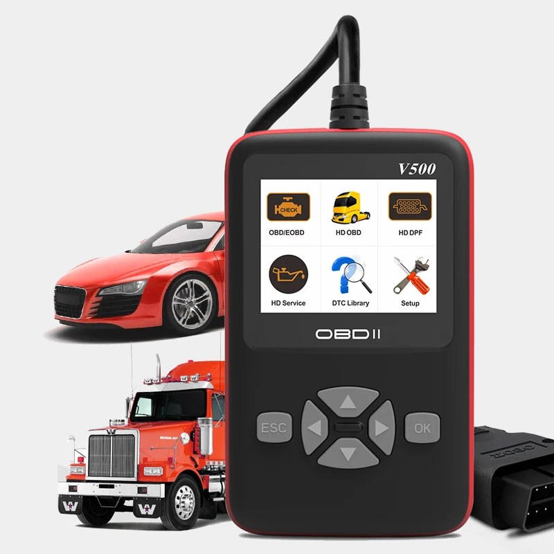 for Truck and Car Best OBD2 Car Diagnostic Tool 2.7 Inch Color Display Auto Code Reader Diagnostic Scan Tool Trucks J1939
for Truck and Car Best OBD2 Car Diagnostic Tool 2.7 Inch Color Display Auto Code Reader Diagnostic Scan Tool Trucks J1939