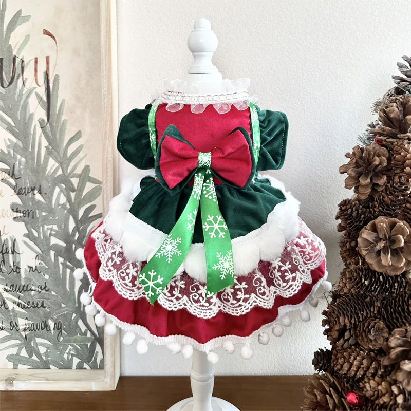 Красно-зеленая рождественская одежда для собак, осенне-зимнее хлопковое бархатное теплое платье для маленьких и средних собак, праздничные комбинезоны для щенков, юбки
Красно-зеленая рождественская одежда для собак, осенне-зимнее хлопковое бархатное теплое платье для маленьких и средних собак, праздничные комбинезоны для щенков, юбки