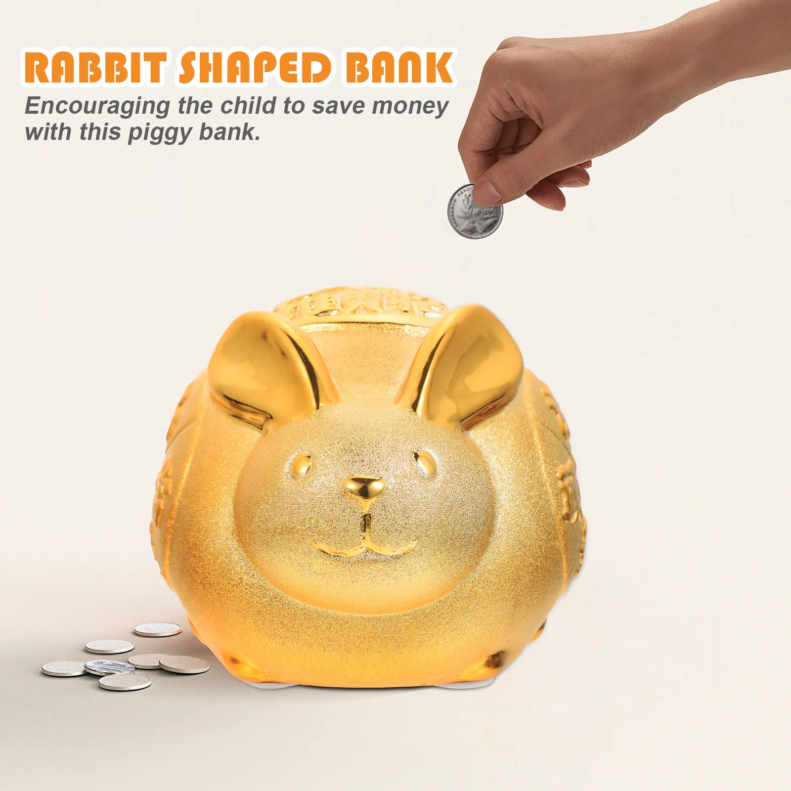 Gold Rabbit Ceramic Piggy Bank Adorable Bunny Coin Jar for Bedroom Office Money Saving Decoration Cartoon Coin Bank
Gold Rabbit Ceramic Piggy Bank Adorable Bunny Coin Jar for Bedroom Office Money Saving Decoration Cartoon Coin Bank
