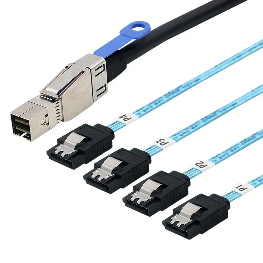 MINI SAS HD SFF-8644 with IC To 4 Ports SATA 7P Straight Server Hard Drive Cable
MINI SAS HD SFF-8644 with IC To 4 Ports SATA 7P Straight Server Hard Drive Cable