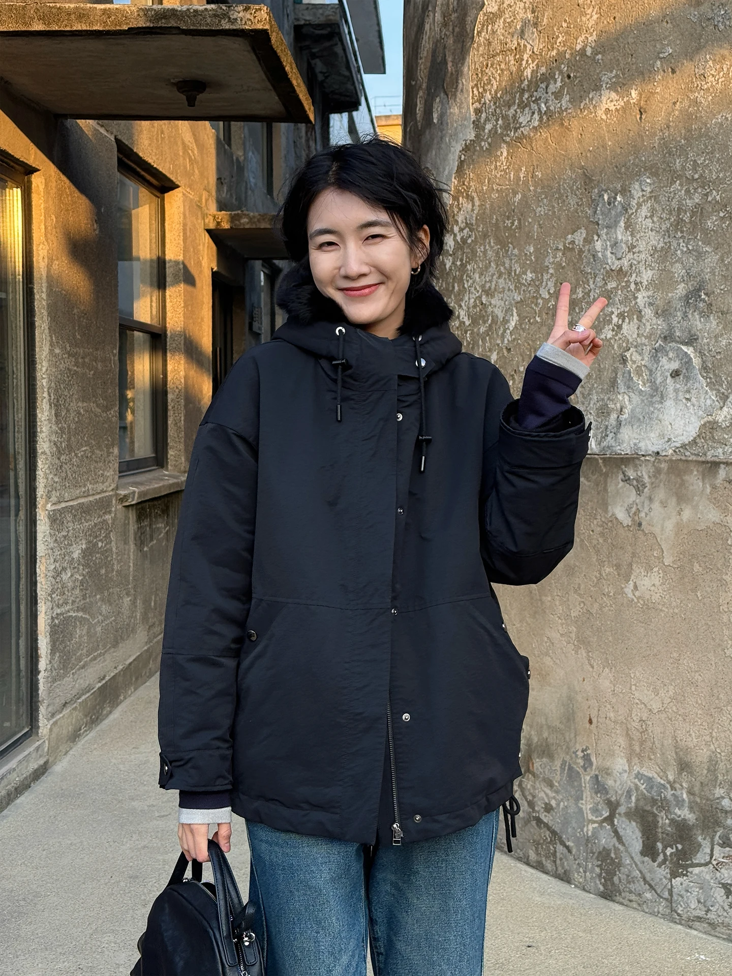 Langqing Bla Parka Coat Women's New Sle Winter Thiened Cotton Clothes Removable Rabbit Fur Collar Jaet
Langqing Bla Parka Coat Women's New Sle Winter Thiened Cotton Clothes Removable Rabbit Fur Collar Jaet