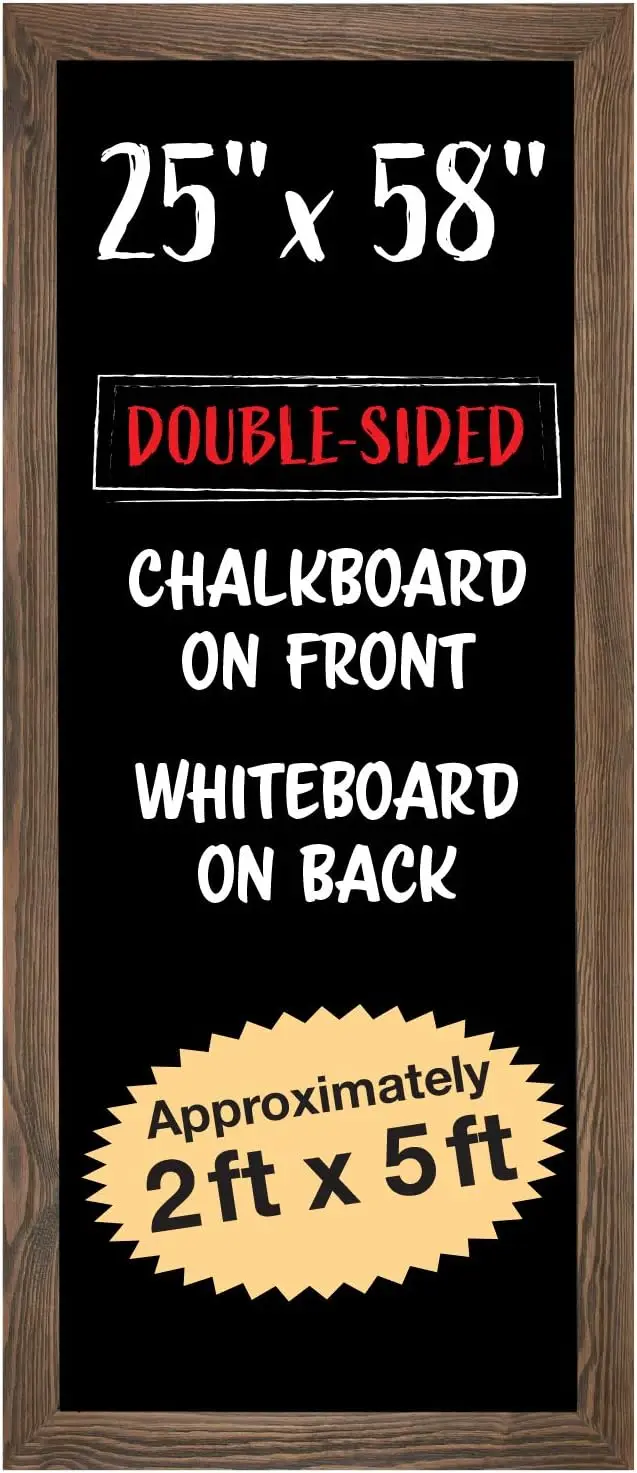Large 58x25 Inch Reversible Chalkboard Sign for Kitchen Decor, Restaurant Menu Board with Dry Erase Back
Large 58x25 Inch Reversible Chalkboard Sign for Kitchen Decor, Restaurant Menu Board with Dry Erase Back