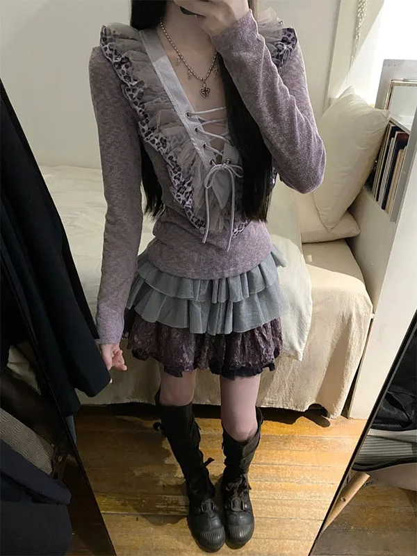 2025 New V-Neck Ruffle Sleeve Knitted Top Women's Long Sleeve Slim Fit Sweet Design T-Shirt Casual Style Comfortable Medium S...
2025 New V-Neck Ruffle Sleeve Knitted Top Women's Long Sleeve Slim Fit Sweet Design T-Shirt Casual Style Comfortable Medium S...