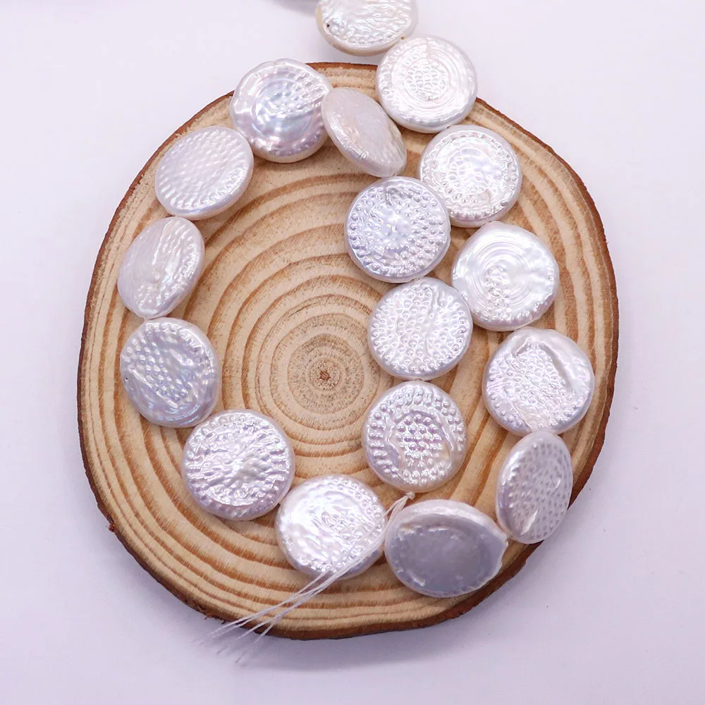 Round Button-Shaped Freshwater Pearl Straight-Hole Loose Beads White Baroque Style Handmade Charms Jewelry Components 1 Strand
Round Button-Shaped Freshwater Pearl Straight-Hole Loose Beads White Baroque Style Handmade Charms Jewelry Components 1 Strand