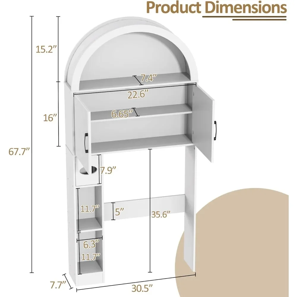 Bathroom Arch Cabinet Over Toilet with Toilet,Over The Toilet Storage Cabinet, Bathroom Shelf Organizer Freestanding
Bathroom Arch Cabinet Over Toilet with Toilet,Over The Toilet Storage Cabinet, Bathroom Shelf Organizer Freestanding