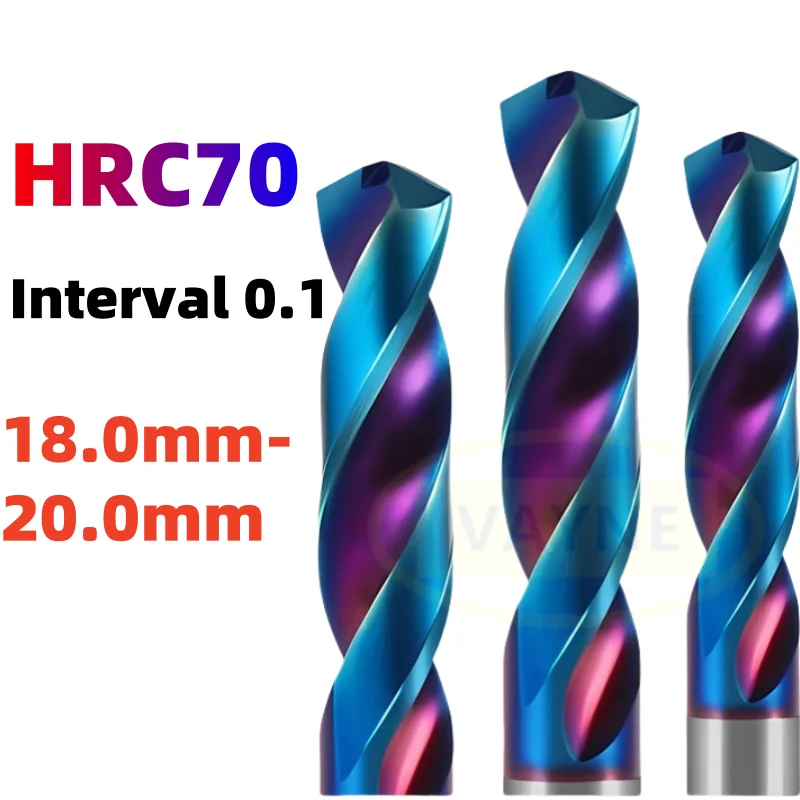 HRC70 Solid Carbide Twist Drill Bit Blue Coated 18.0mm-20.0mm CNC NC machinery Tool Hard Metal Steel Drilling 1PCS
HRC70 Solid Carbide Twist Drill Bit Blue Coated 18.0mm-20.0mm CNC NC machinery Tool Hard Metal Steel Drilling 1PCS