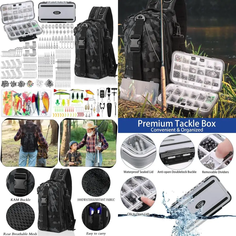 Camouflage Fishing Gear Set: 484-Piece Kit with Backpack, Hooks, Lures, and Tools for Men & Women
Camouflage Fishing Gear Set: 484-Piece Kit with Backpack, Hooks, Lures, and Tools for Men & Women