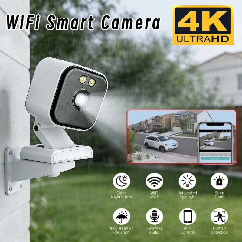 4 МП WiFi-камера видеонаблюдения с магнитным креплением, водонепроницаемая, для помещений и улицы, совместима с Tuya, ночное видение, обнаружение движения, функция радионяни
4 МП WiFi-камера видеонаблюдения с магнитным креплением, водонепроницаемая, для помещений и улицы, совместима с Tuya, ночное видение, обнаружение движения, функция радионяни
