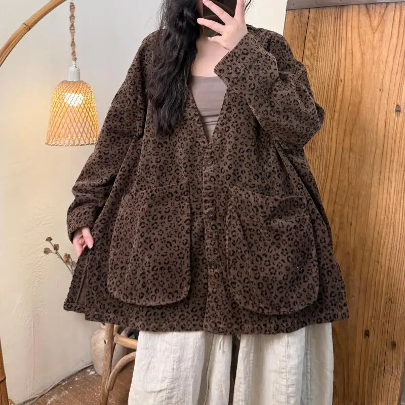 New Arrival 2025 Autumn Arts Style Women Single Breasted Loose Jackets Double Pockets Cotton Corduroy Vintage Leopard Coats T99
New Arrival 2025 Autumn Arts Style Women Single Breasted Loose Jackets Double Pockets Cotton Corduroy Vintage Leopard Coats T99