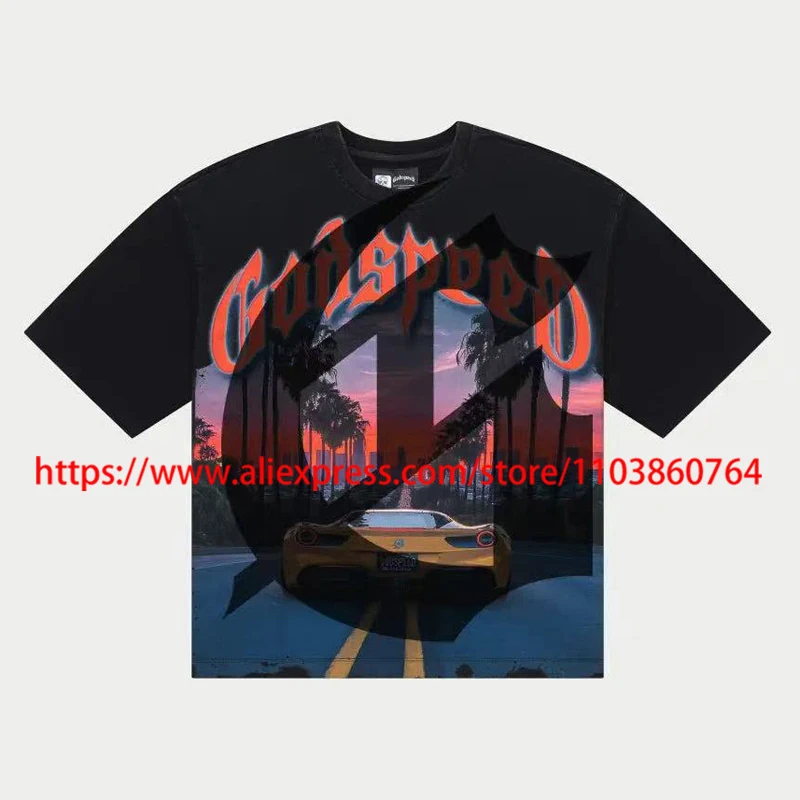 Sunset Dusk Print GodSpeed T-shirt Best-selling American Trend Hip-hop Rock Style Men Women GOD SPEED Short Sleeve Casual Tee
Sunset Dusk Print GodSpeed T-shirt Best-selling American Trend Hip-hop Rock Style Men Women GOD SPEED Short Sleeve Casual Tee