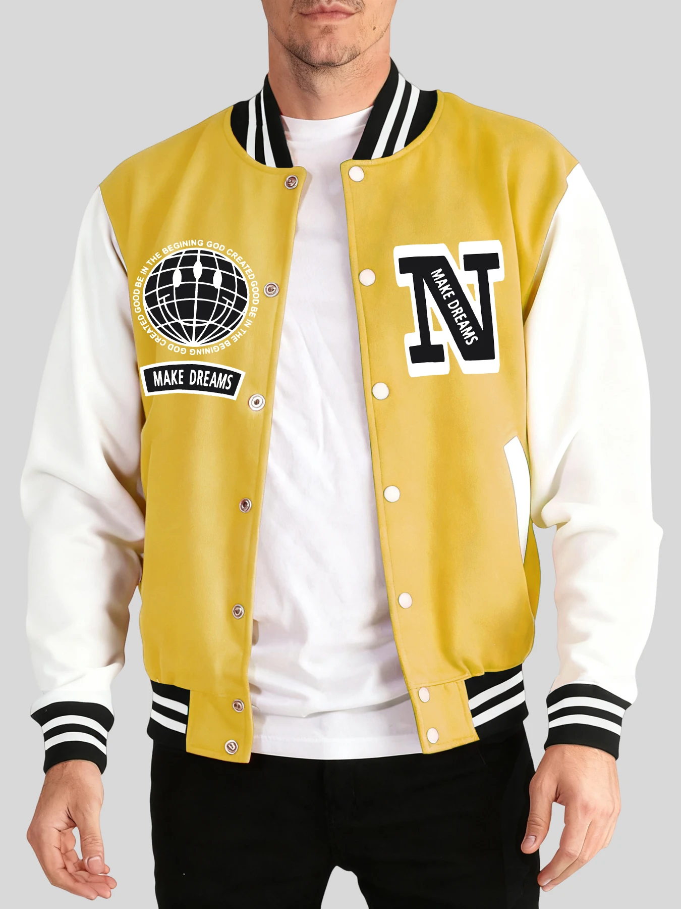Мужская бейсбольная форма Make Dreams Art с буквенным принтом, осенне-зимняя теплая куртка, модные уличные топы, повседневная спортивная одежда с карманами
Мужская бейсбольная форма Make Dreams Art с буквенным принтом, осенне-зимняя теплая куртка, модные уличные топы, повседневная спортивная одежда с карманами